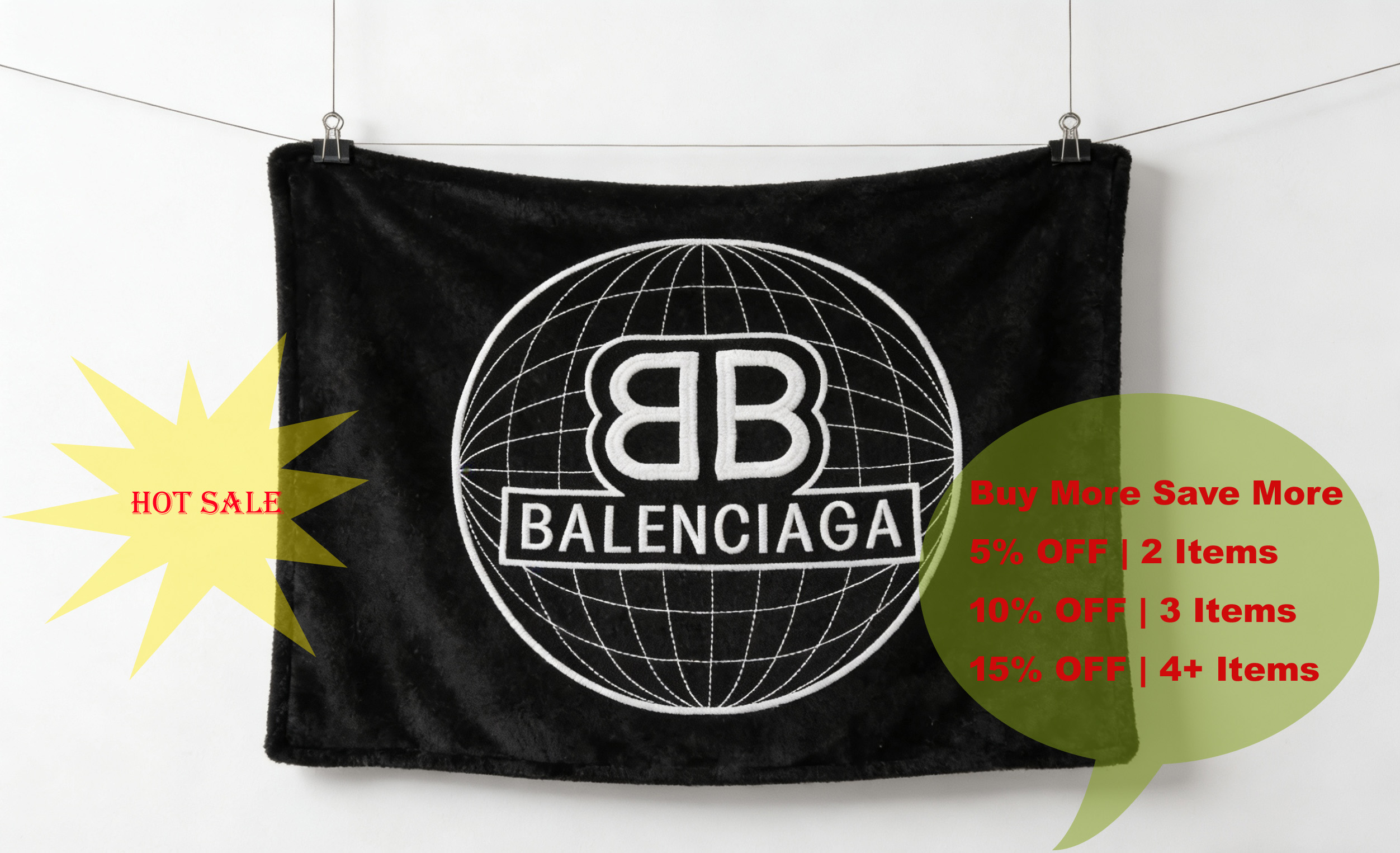 Balenciaga Flannel Throw Blankets